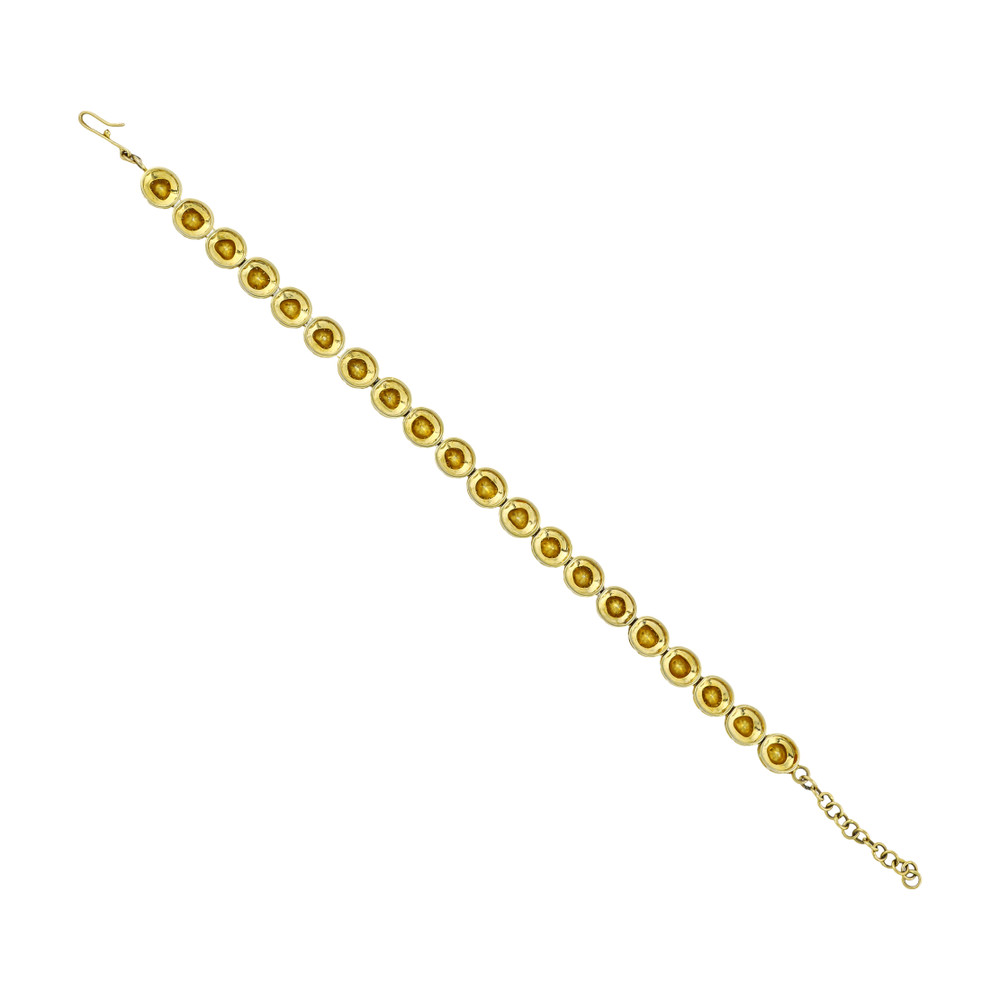 Polki Bracelet with Black Enamel Border