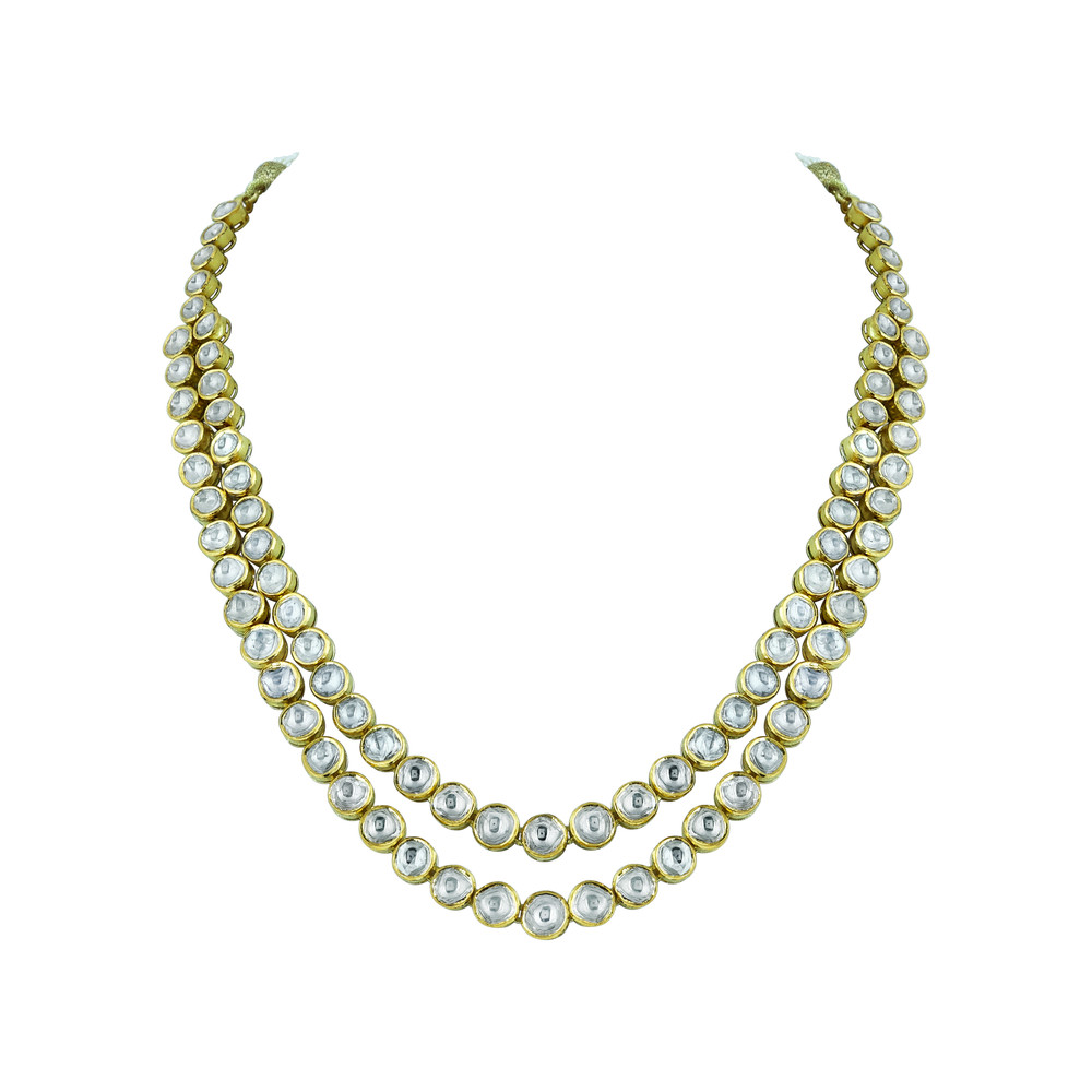 Two-Tier Uncut Diamond Necklace with Timeless Elegance