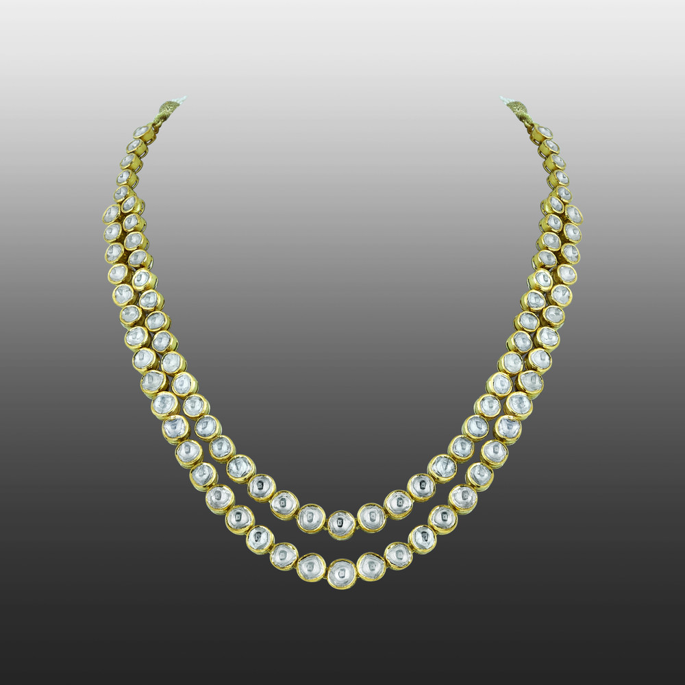 Two-Tier Uncut Diamond Necklace with Timeless Elegance