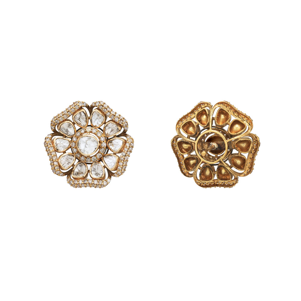 Polki Floral Antique Studs