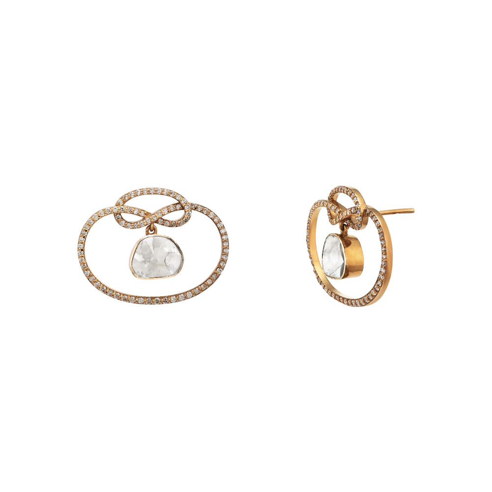 Antique Polki Drop Entangled Stud