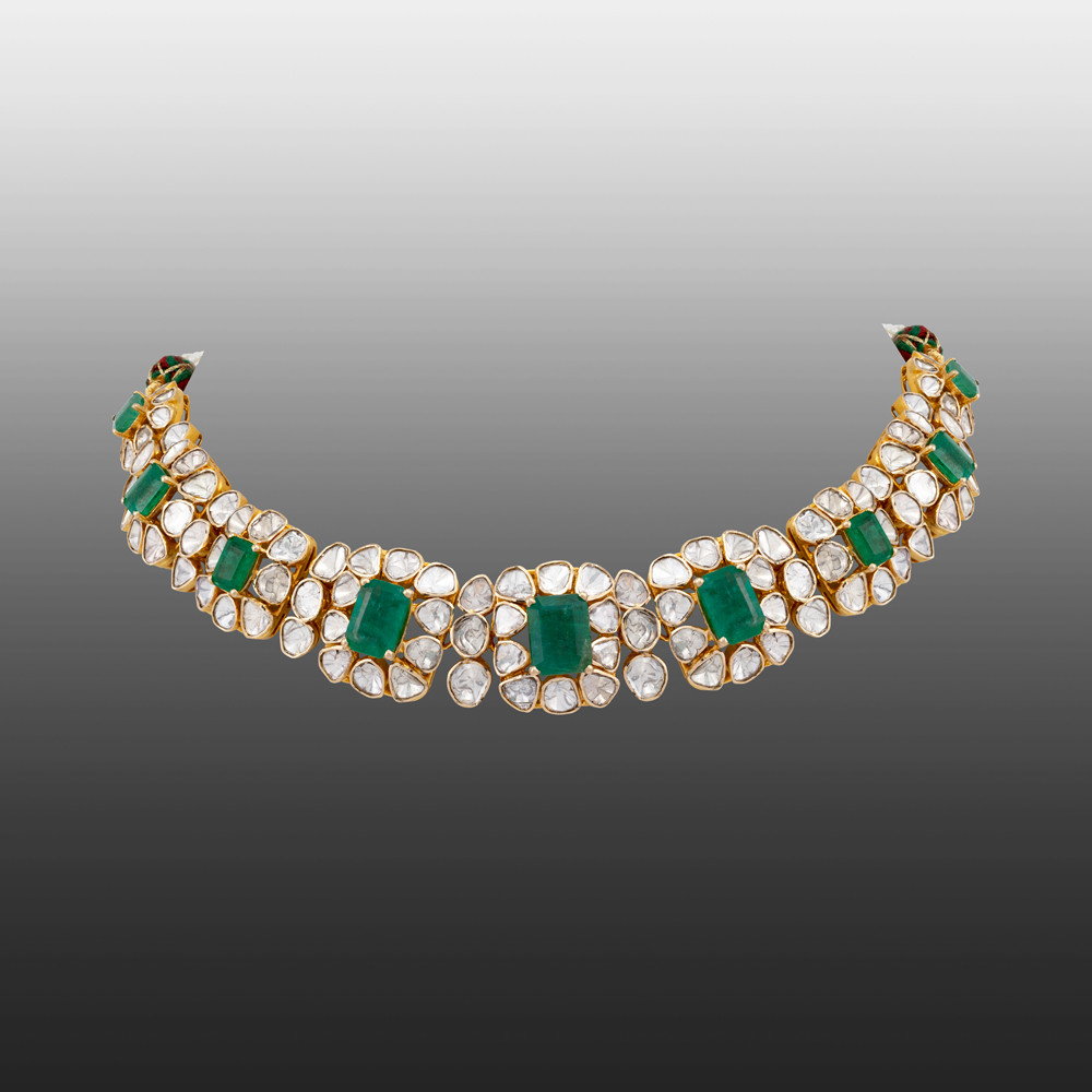 Step-Cut Emerald Polki Choker