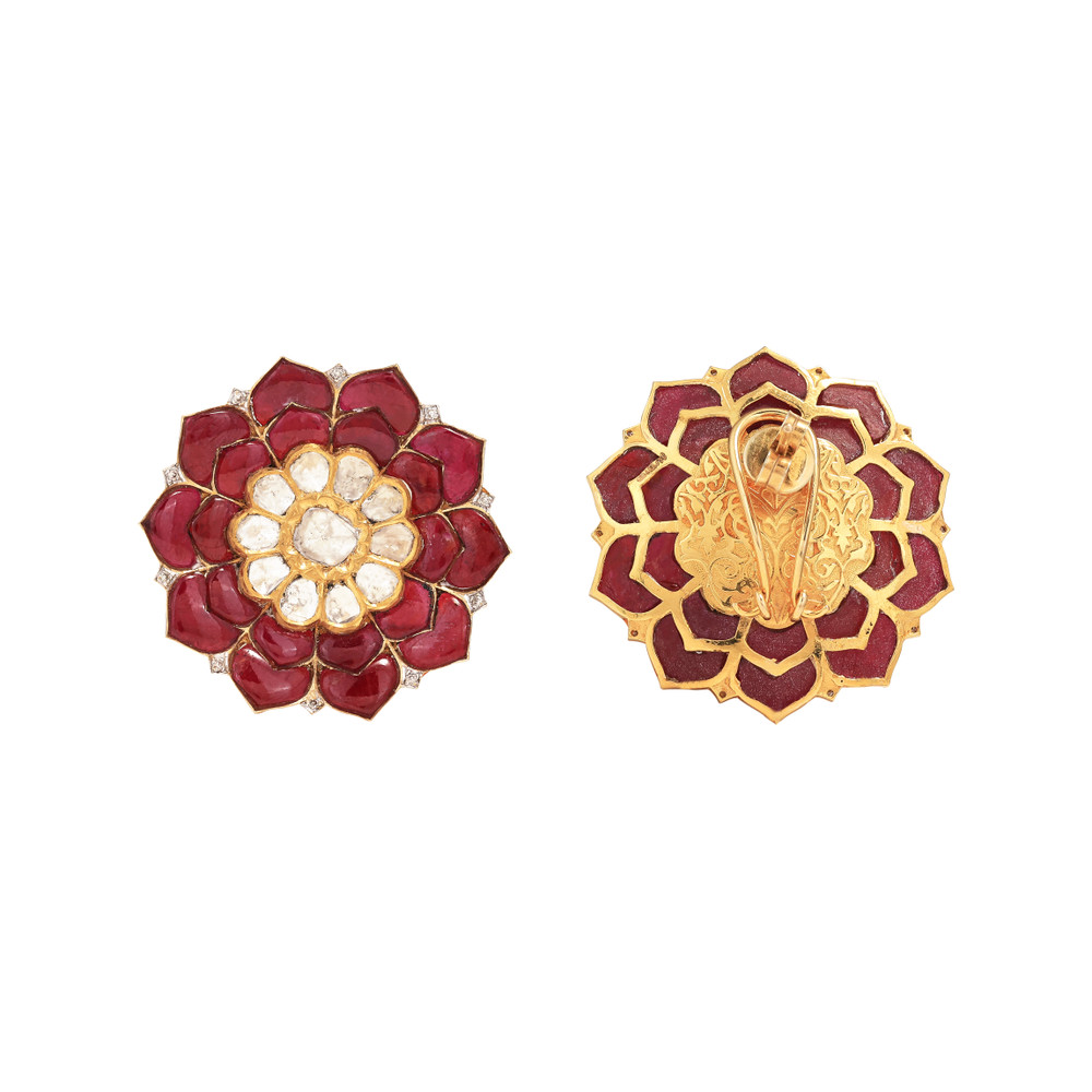 Ruby Talaf Floral Studs