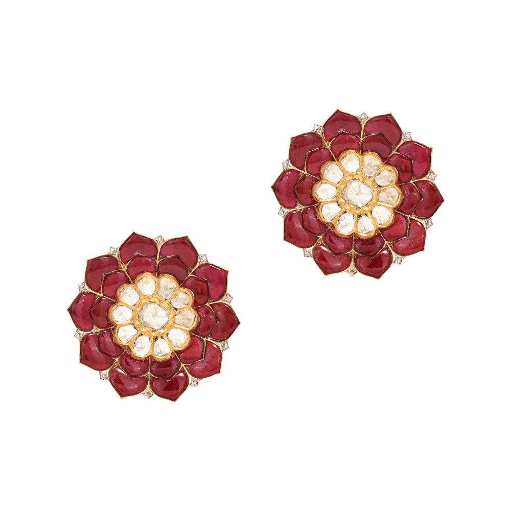 Ruby Talaf Floral Studs