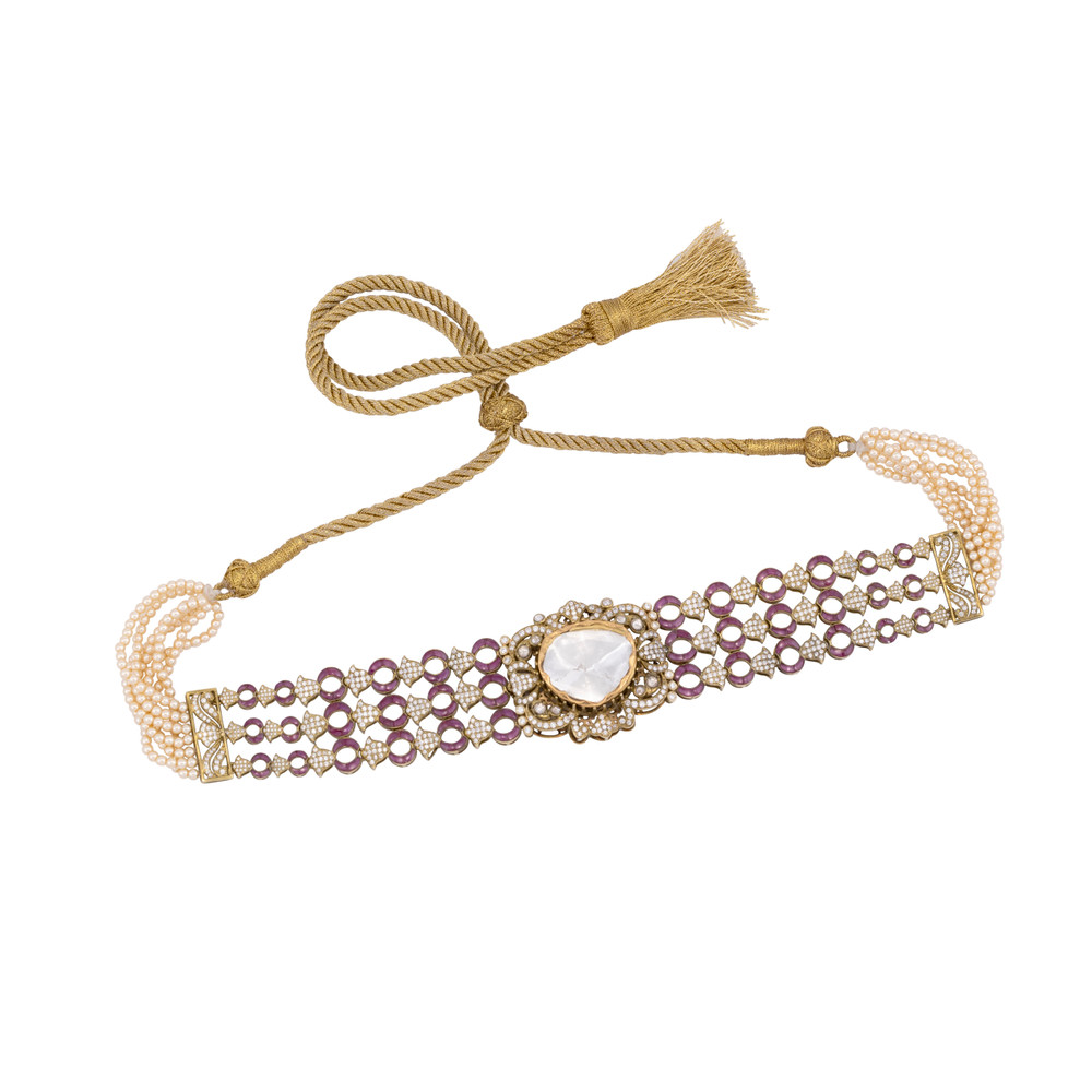 Statement Choker with Ruby Links and Polki Focal