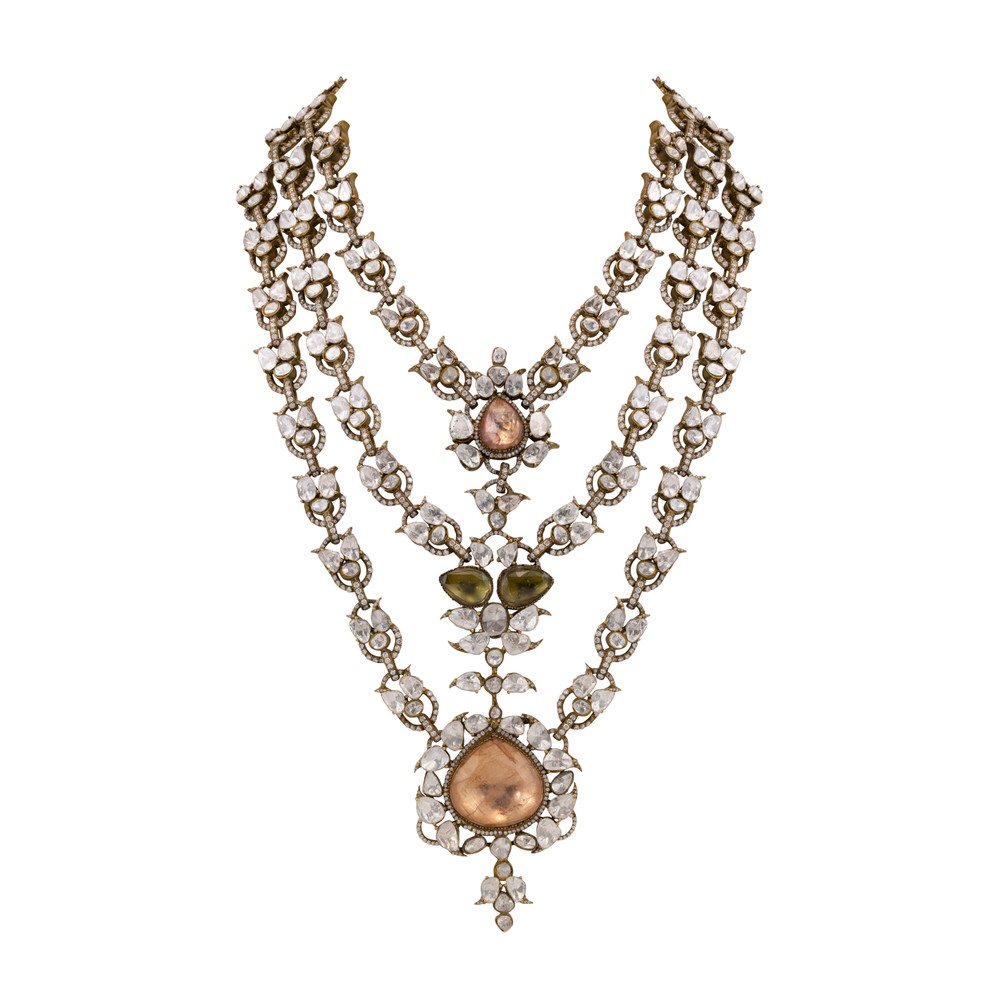 Three-Tiered Antique Polki Grandeur