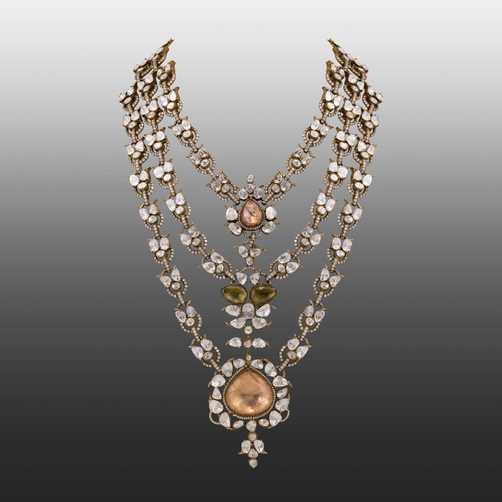 Three-Tiered Antique Polki Grandeur