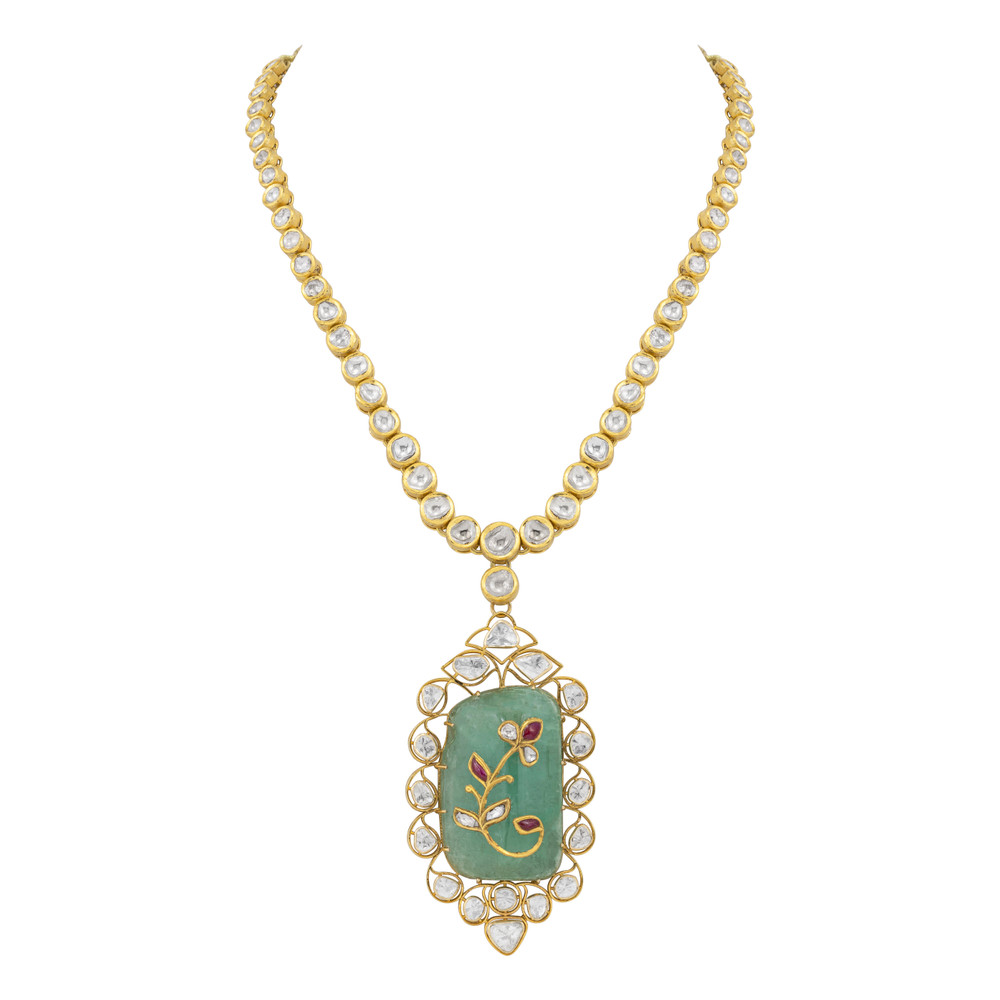 Mint Green Cabochon Pendant Necklace