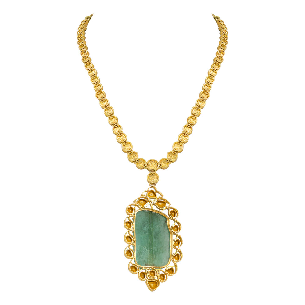 Mint Green Cabochon Pendant Necklace