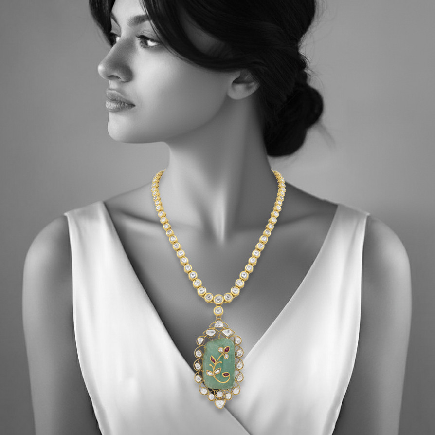 Mint Green Cabochon Pendant Necklace