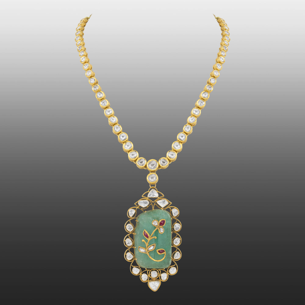Mint Green Cabochon Pendant Necklace