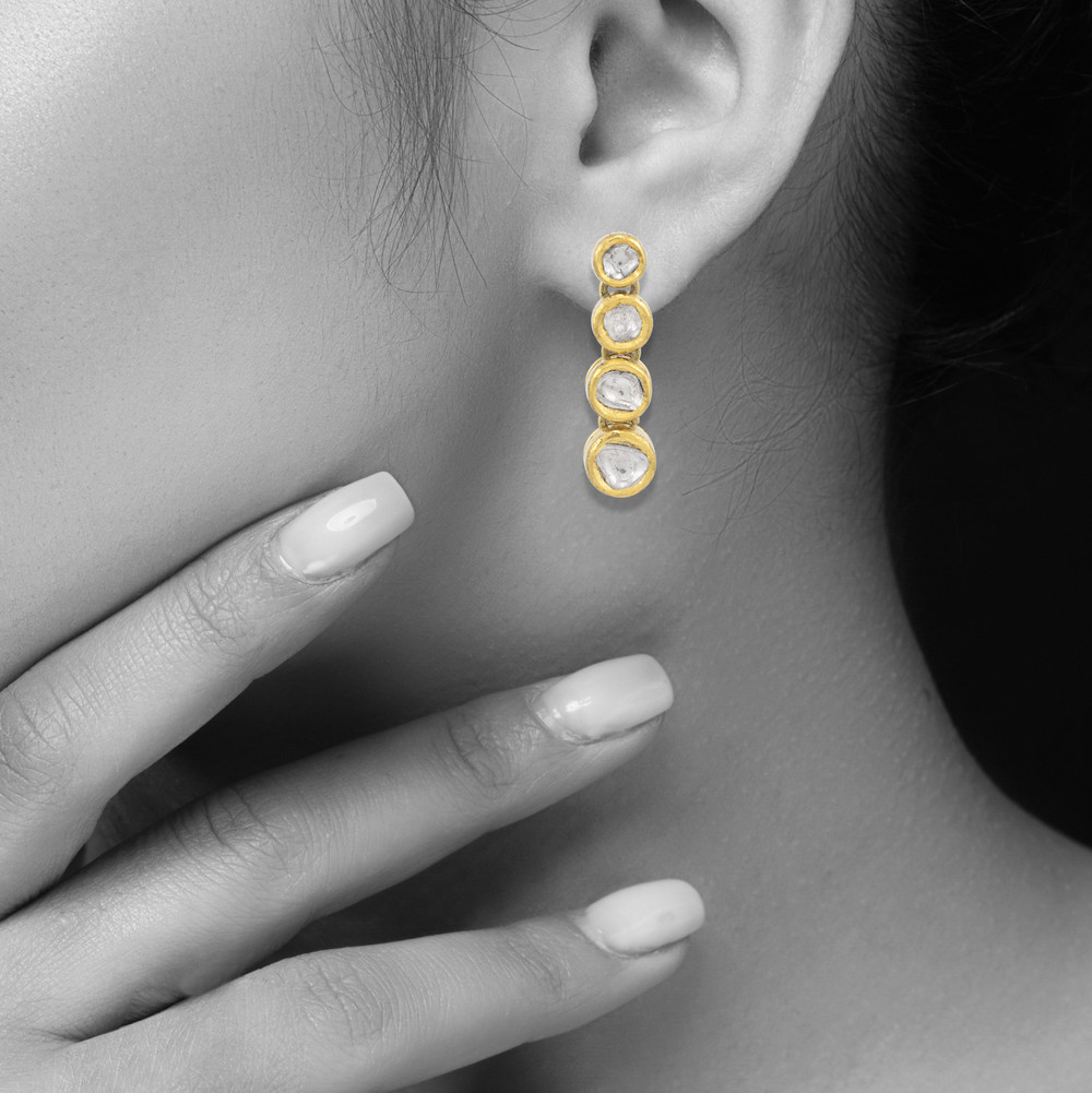 Sleek Polki Line Earring