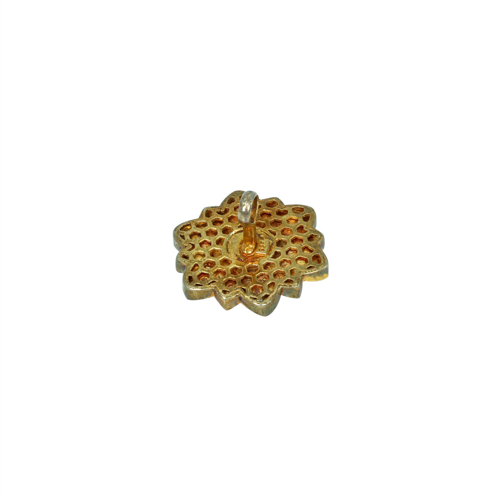 Men&rsquo;s Button with Polki and Pink-White Meenakari