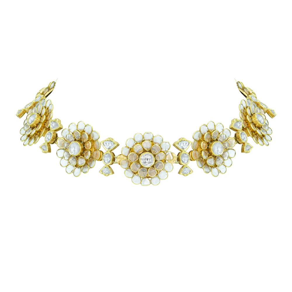 Floral Polki Pachi Necklace with Elegant Detailing