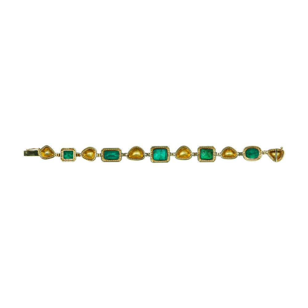 Emerald and Polki Bracelet/Necklace with Versatile Design