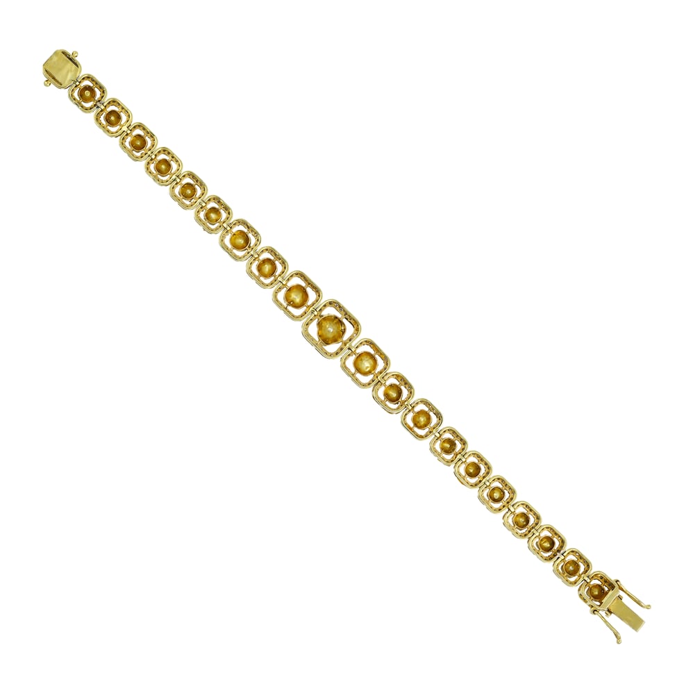 Graduated Polki Bracelet with Diamond Frame