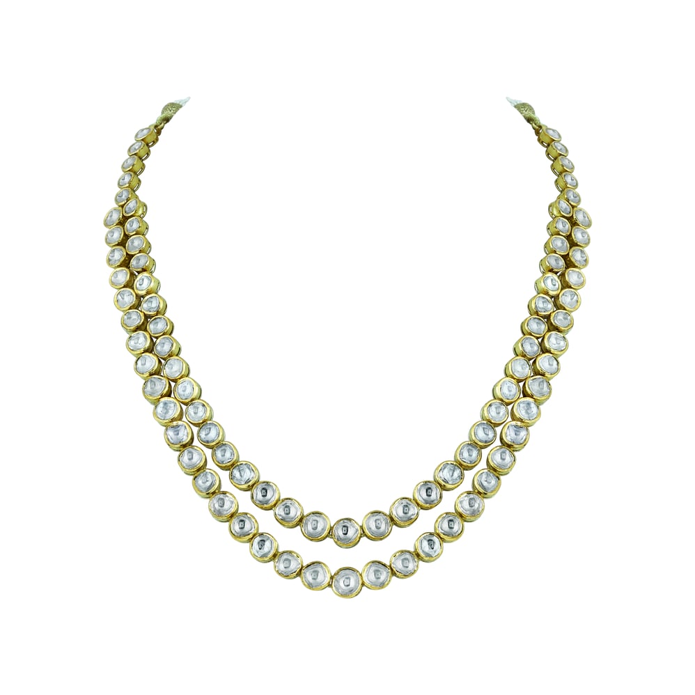 Two-Tier Uncut Diamond Necklace with Timeless Elegance