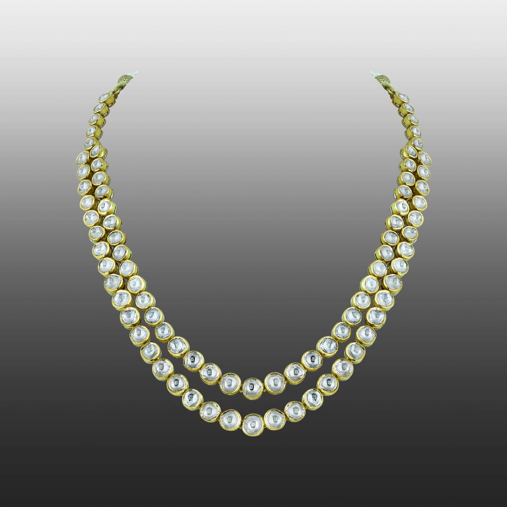 Two-Tier Uncut Diamond Necklace with Timeless Elegance