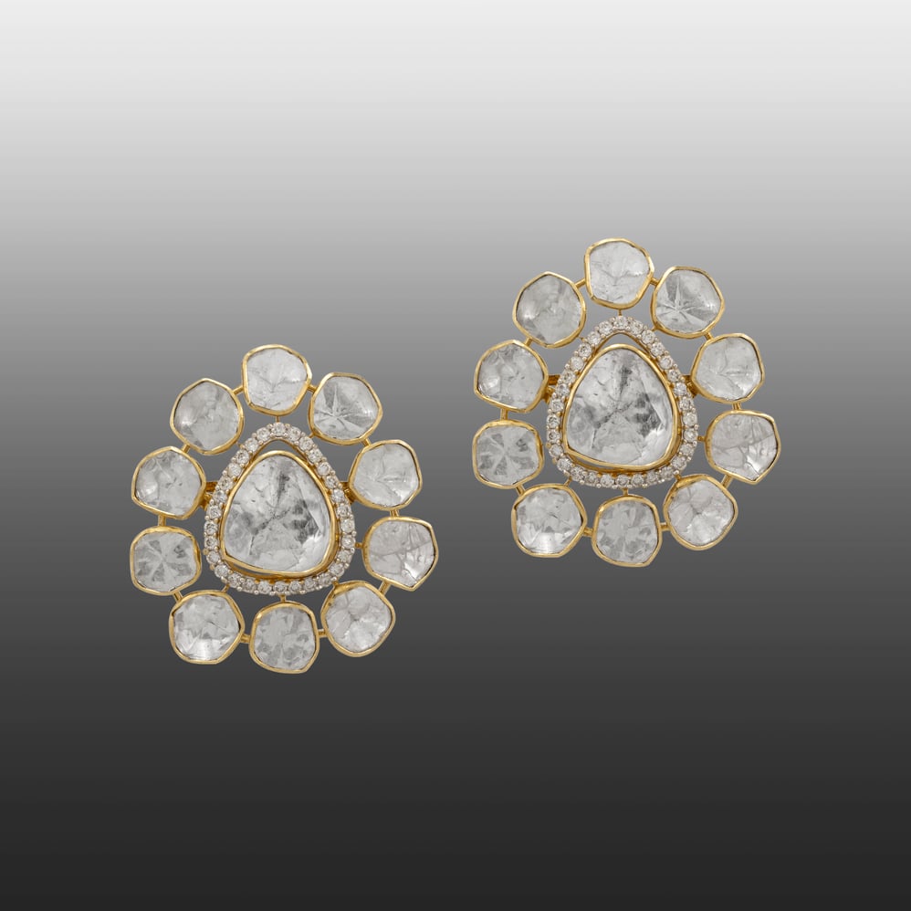 Modern Polki Diamond Studs with Timeless Appeal