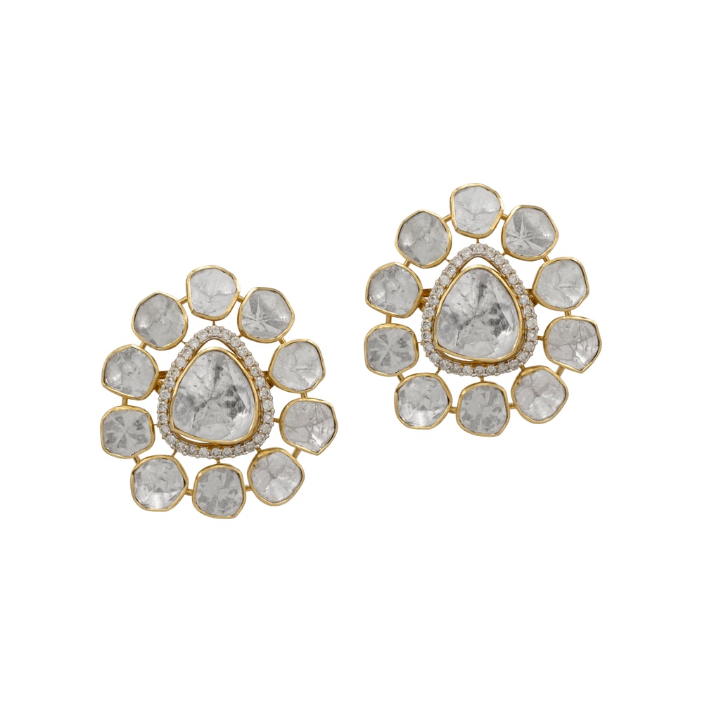 Modern Polki Diamond Studs with Timeless Appeal