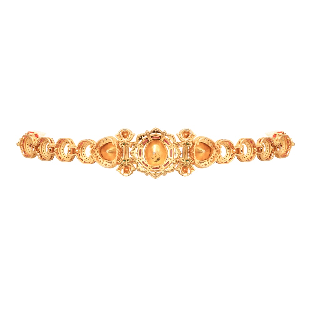 Sleek Polki Choker with Ruby-Emerald Talaf