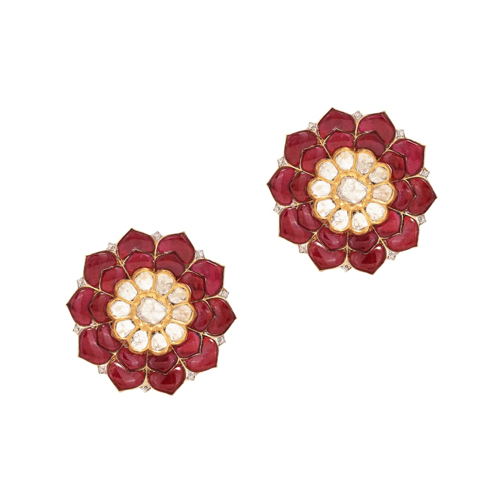 Ruby Talaf Floral Studs