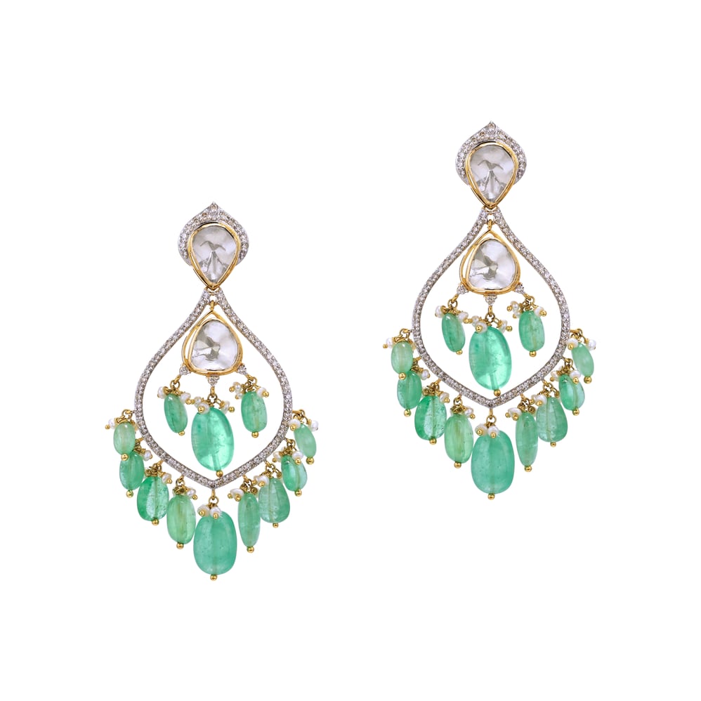 Russian Emerald Dangling Earring