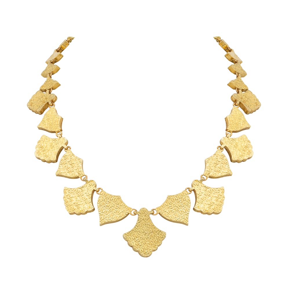 Gold and Polki Fan Motif Necklace
