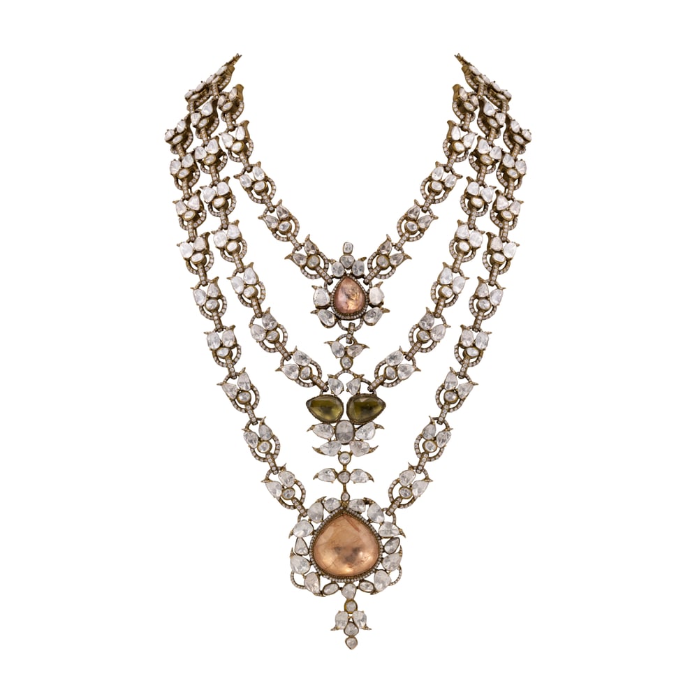 Three-Tiered Antique Polki Grandeur