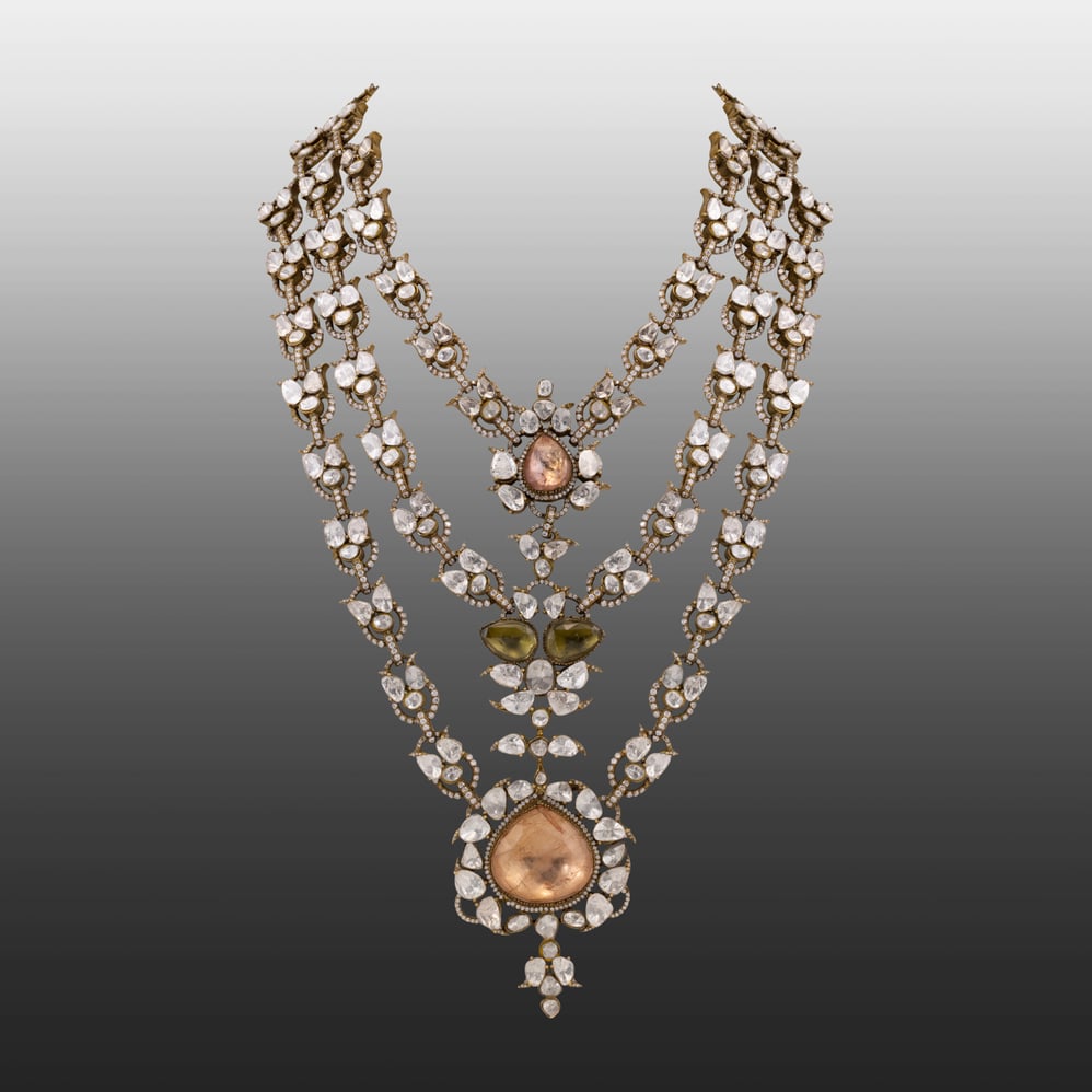 Three-Tiered Antique Polki Grandeur