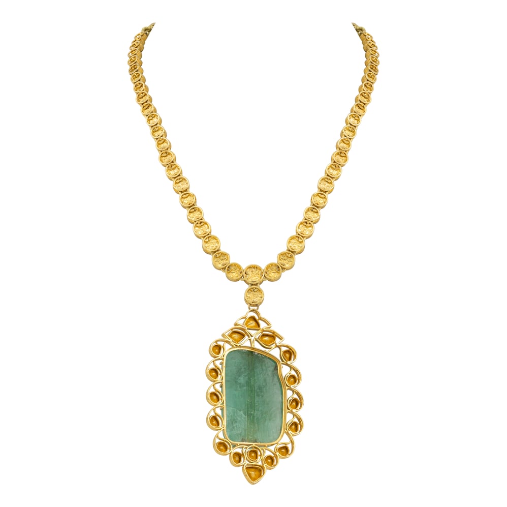 Mint Green Cabochon Pendant Necklace