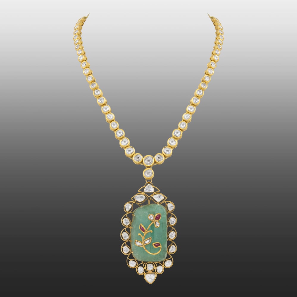 Mint Green Cabochon Pendant Necklace