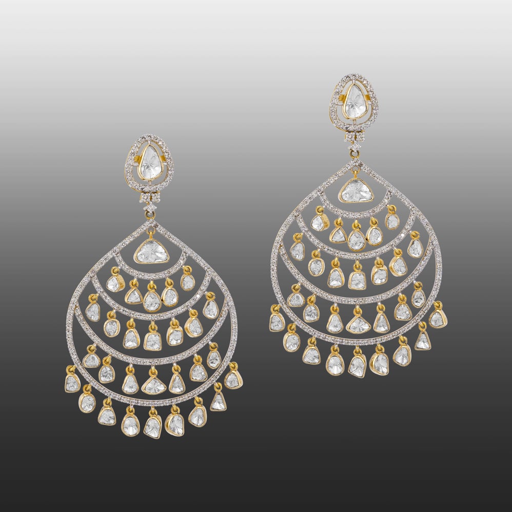 Tiered Open-Setting Polki Danglers