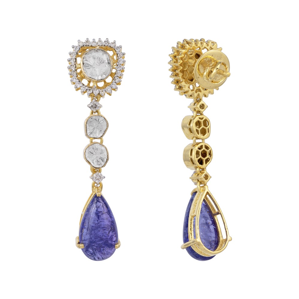 Tanzanite open-set drop earrings