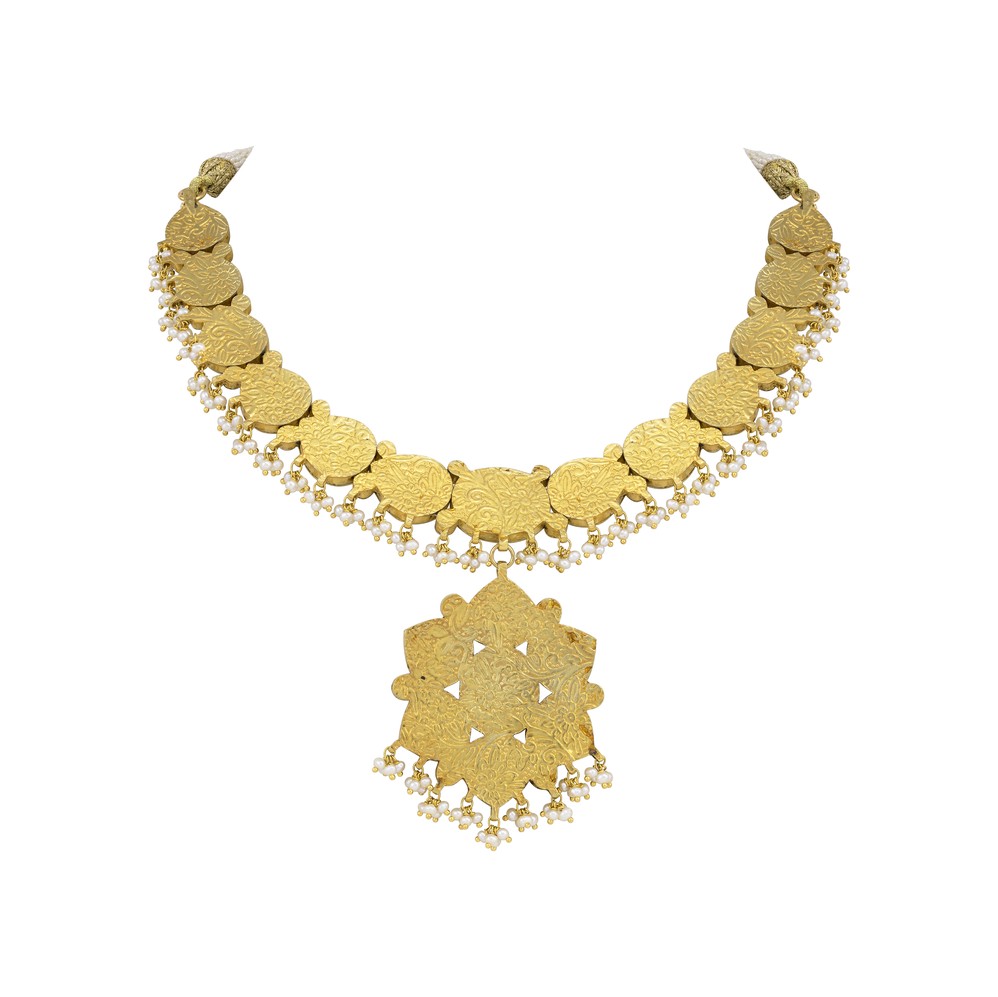 Pearl and Polki Choker with Pendant