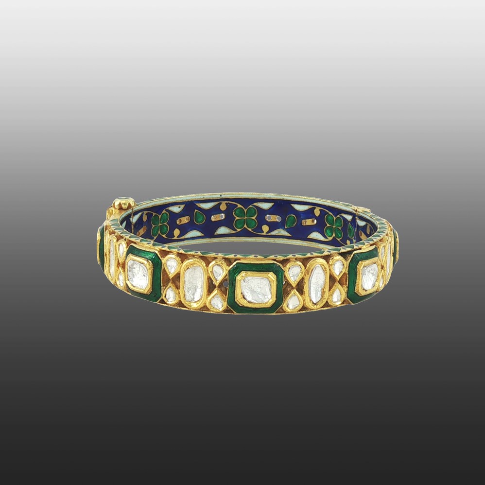 Green Enamel Polki Bangle
