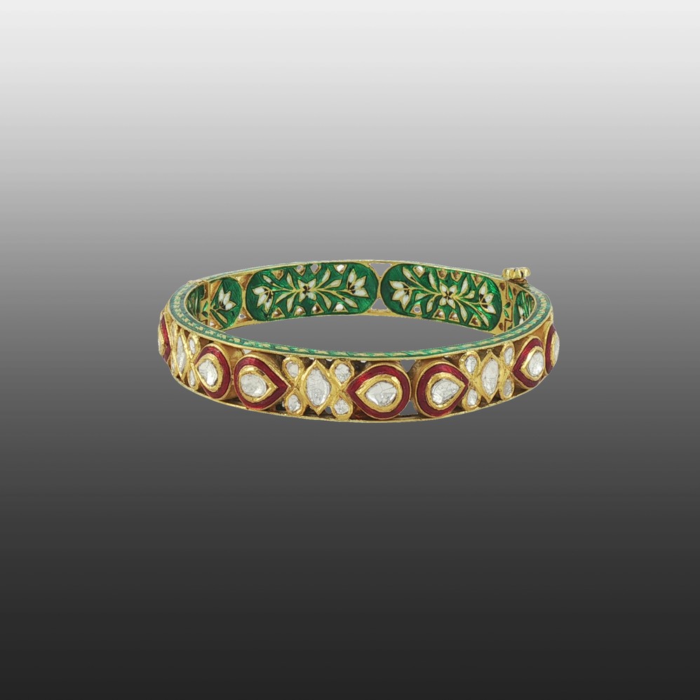 Red Enamel Polki Bangle