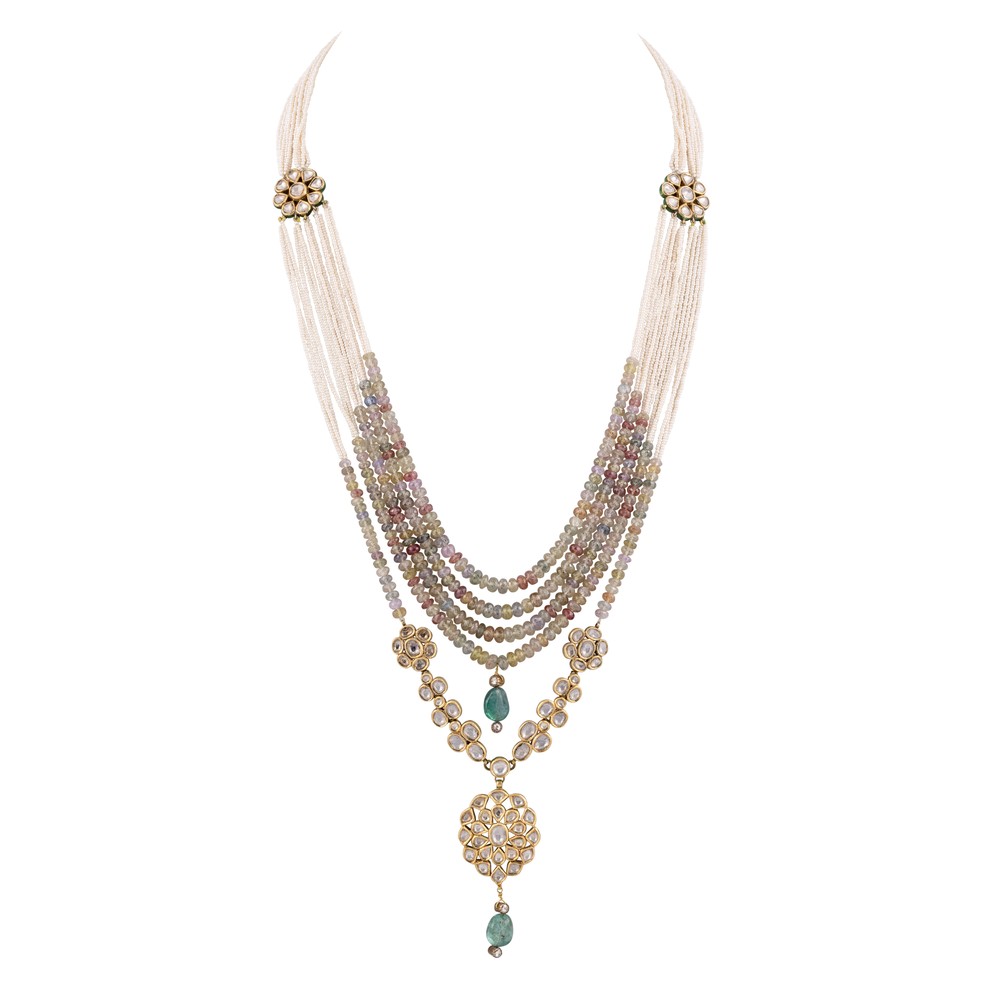 Umba Sapphire and  Pearl Multi-Strand Necklace