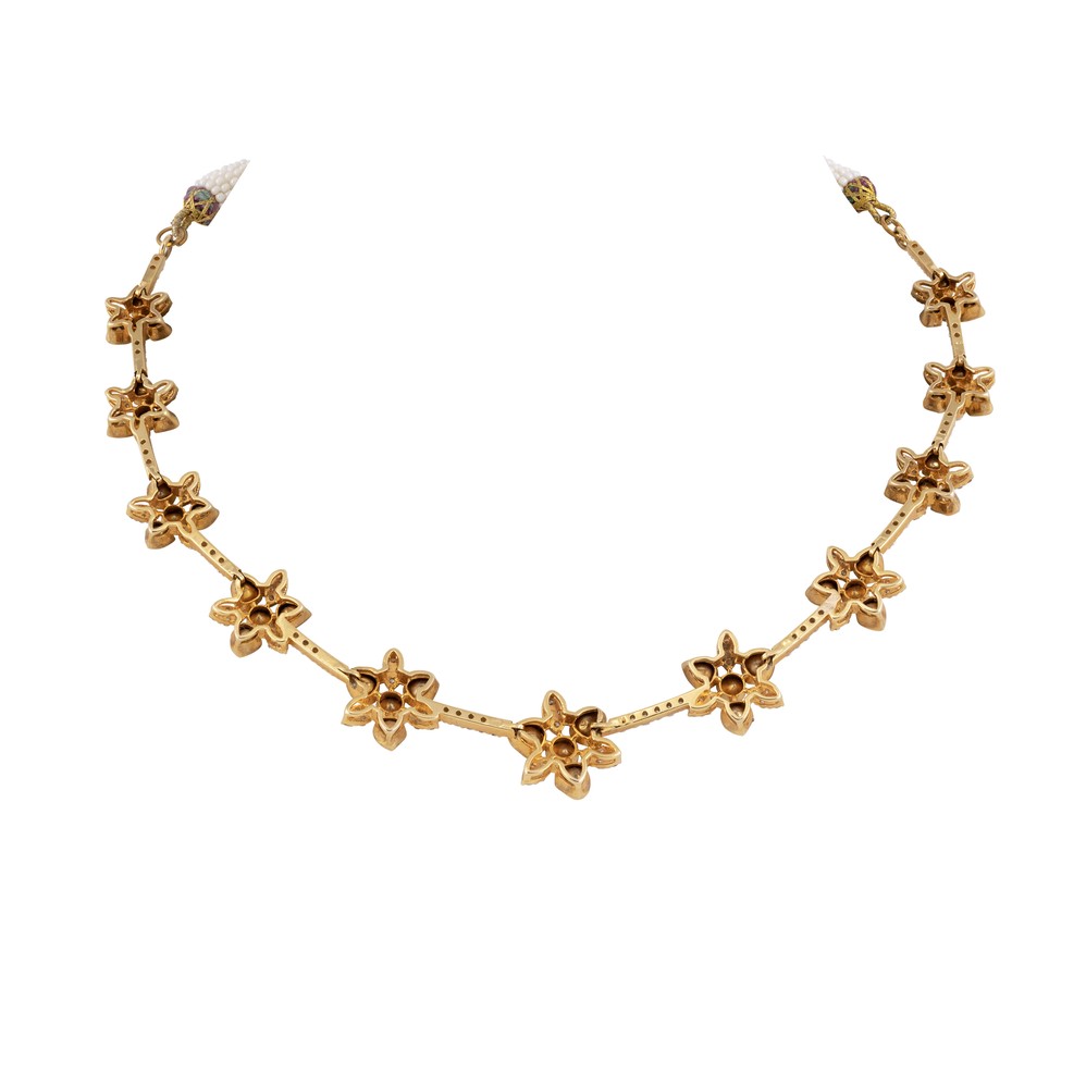 Polki and Diamond Floral Necklace