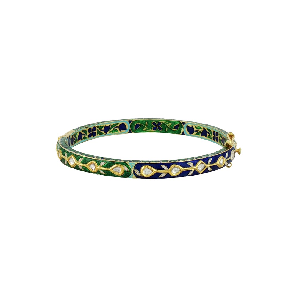 Multicolour Enamel Polki Bangle