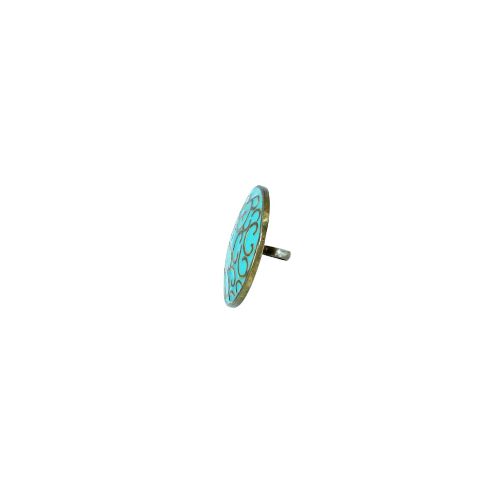 Men&rsquo;s Button with Blue Enamel and Gold Filigree