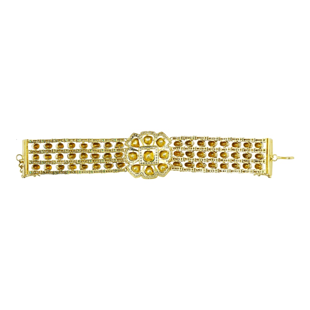 Versatile Choker Cum Bracelet with Polki and Emerald Accents
