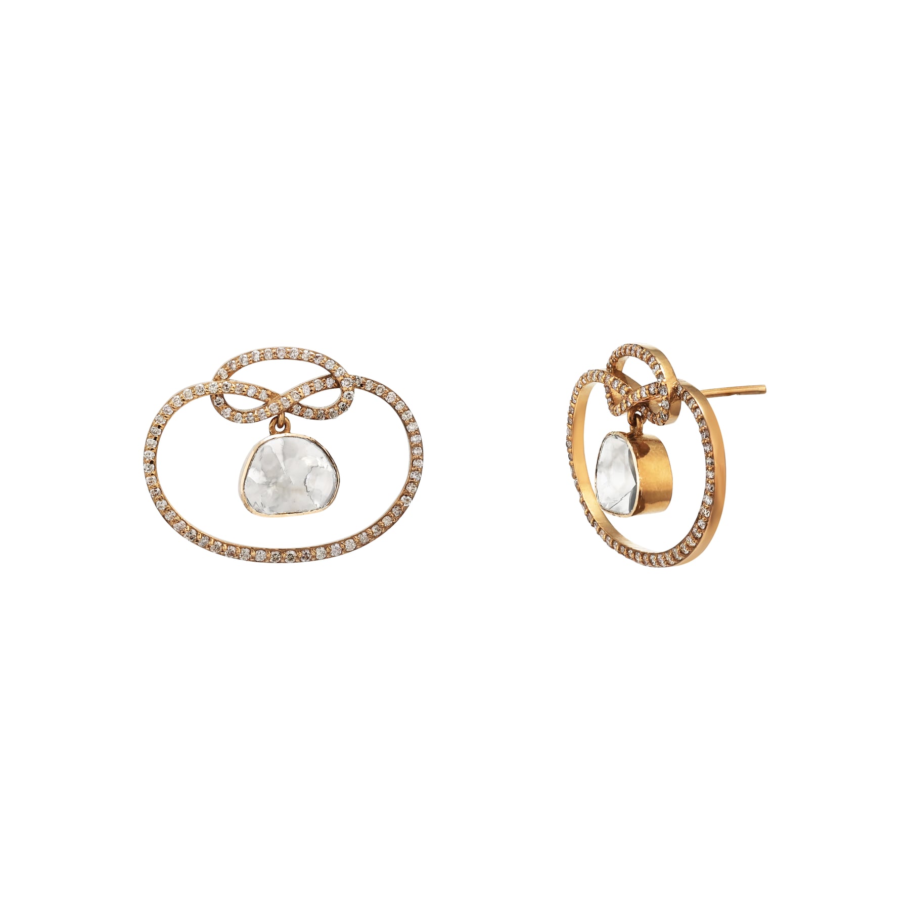 Antique Polki Drop Entangled Stud