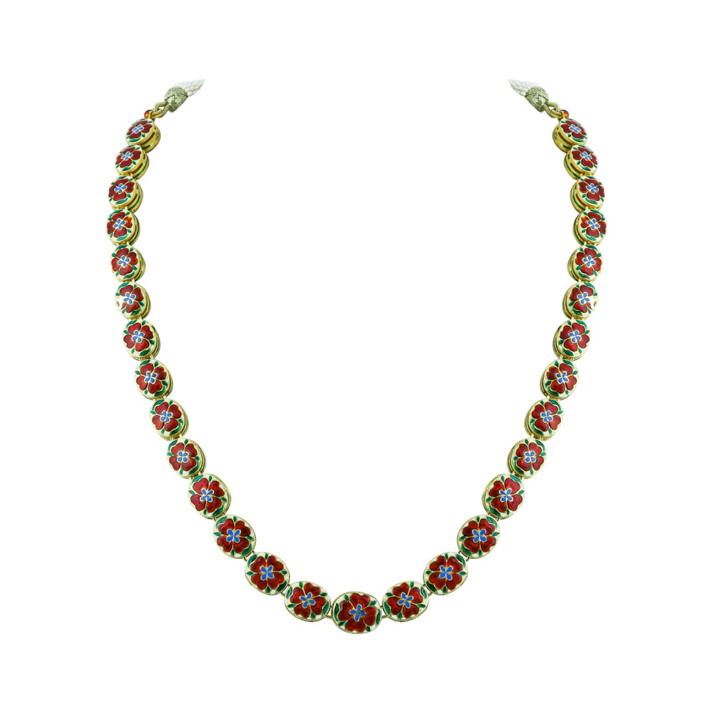 Navaratna Necklace with Polki and Nine Celestial Gemstones
