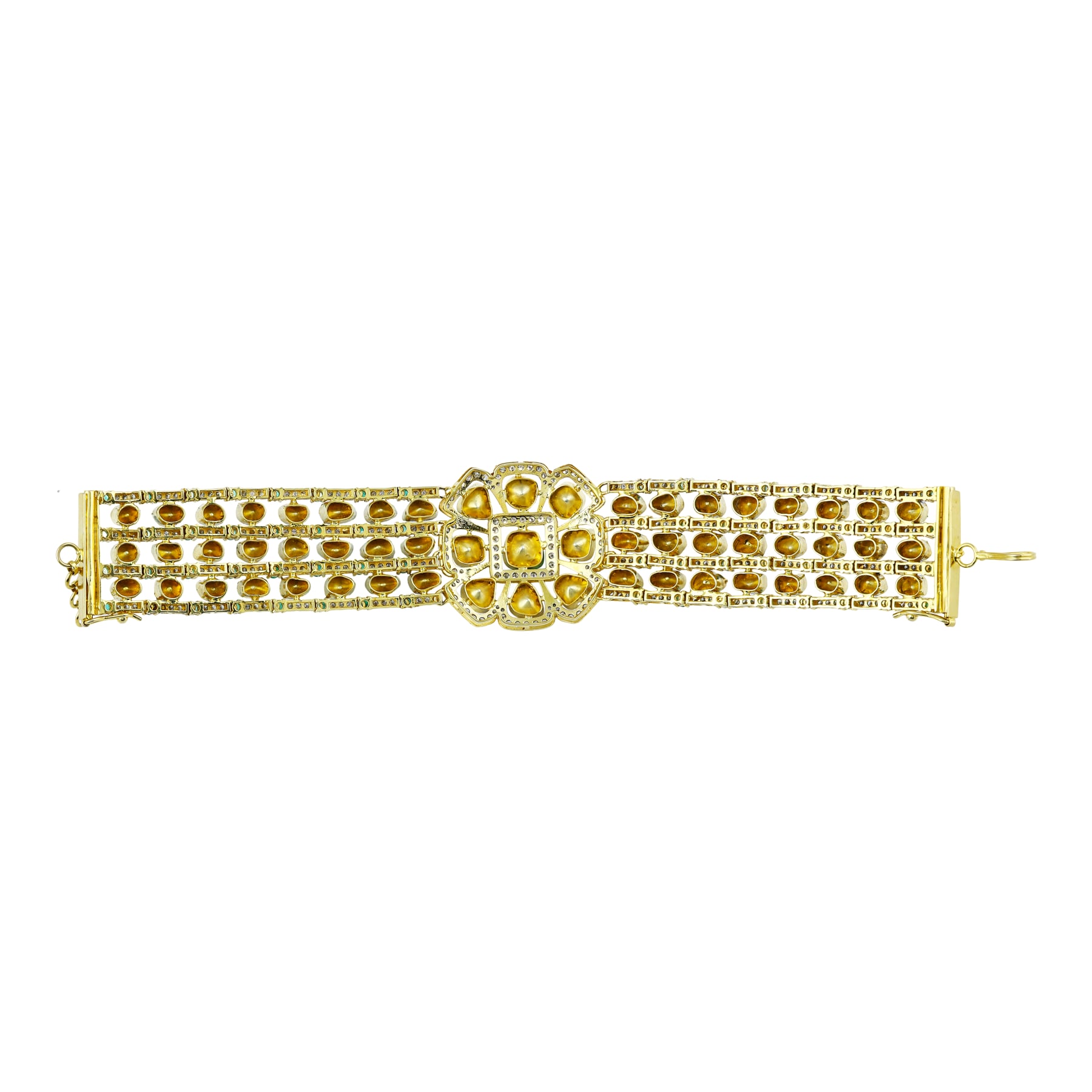 Convertible Bloom Bracelet Choker with diamonds and emeralds