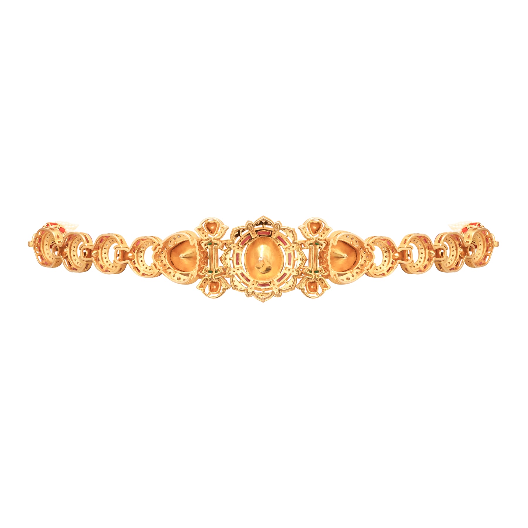 Sleek Polki Choker with Ruby-Emerald Talaf