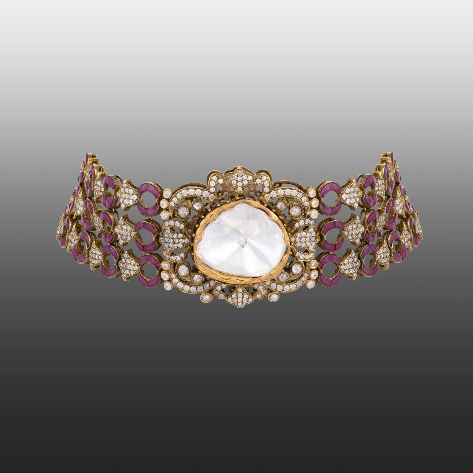 Statement Choker with Ruby Links and Polki Focal