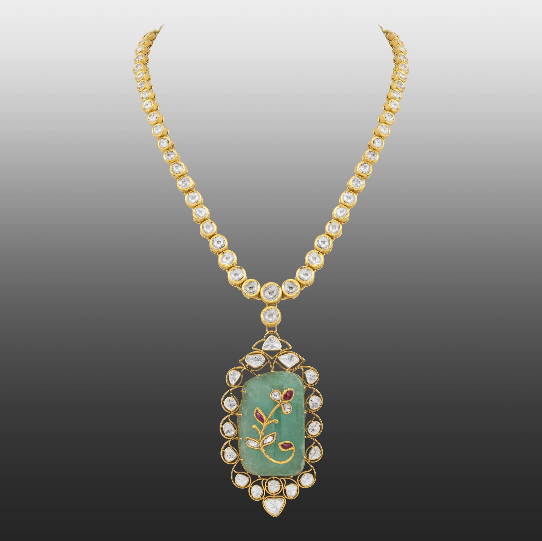 Mint Green Cabochon Pendant Necklace