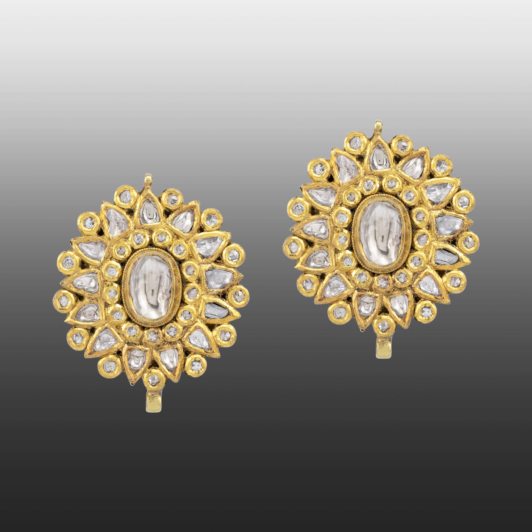 Circular Polki Stud Earrings