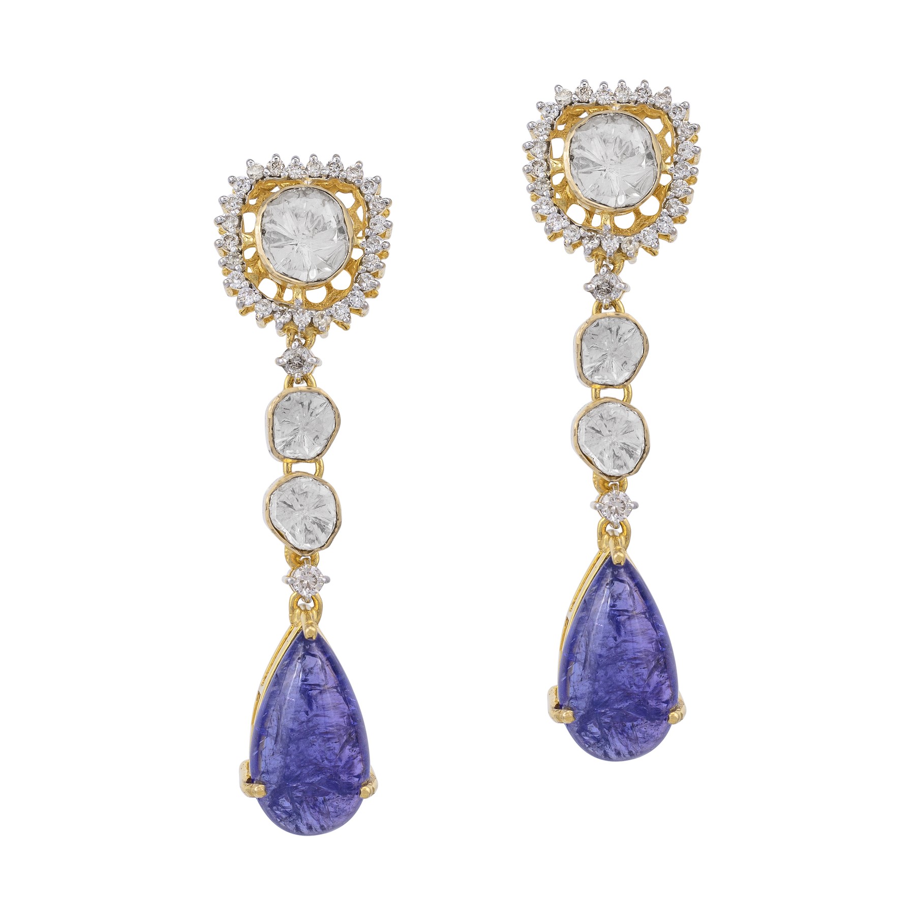 Tanzanite open-set drop earrings